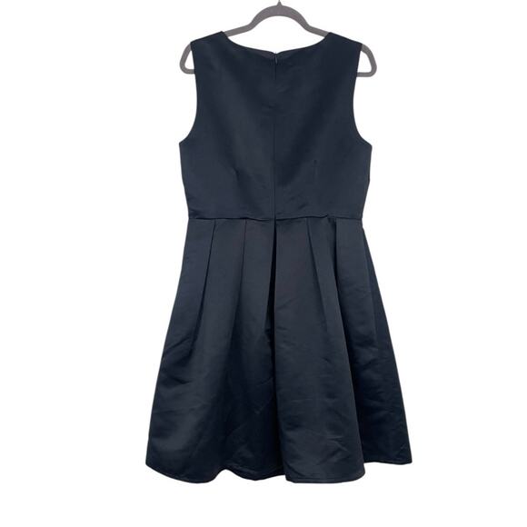 Liza Luxe Silky Navy Blue A-Line V-Neck Mini Dress - Picture 3 of 6